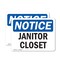 Signmission Janitor Closet, 10 in W x Rectangle, Vinyl Decal OS-2PACK-NS-D-710-L-13748 - alternate 1
